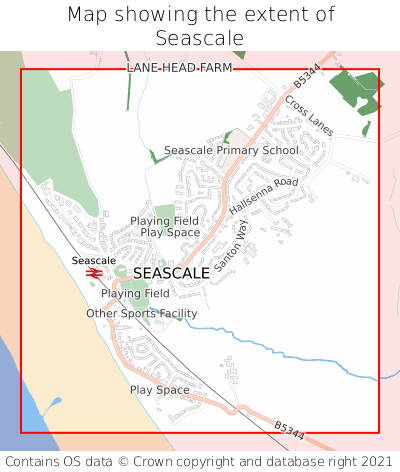 Map showing extent of Seascale as bounding box