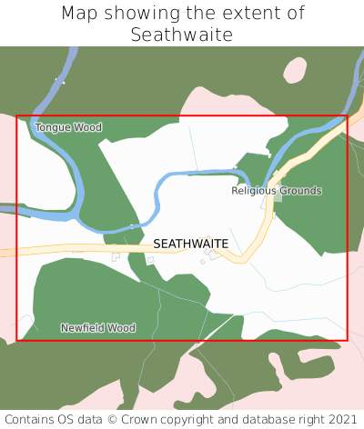 Map showing extent of Seathwaite as bounding box