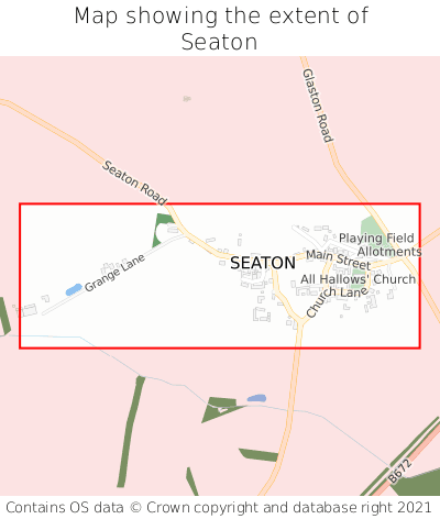 Map showing extent of Seaton as bounding box