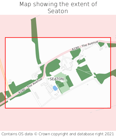 Map showing extent of Seaton as bounding box