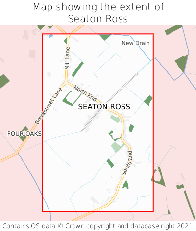 Map showing extent of Seaton Ross as bounding box
