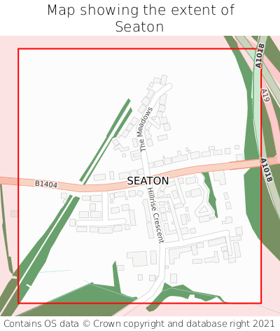 Map showing extent of Seaton as bounding box