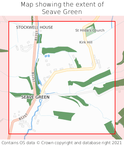 Map showing extent of Seave Green as bounding box