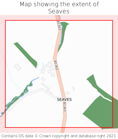 Map showing extent of Seaves as bounding box