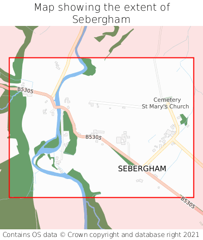 Map showing extent of Sebergham as bounding box