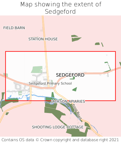 Map showing extent of Sedgeford as bounding box