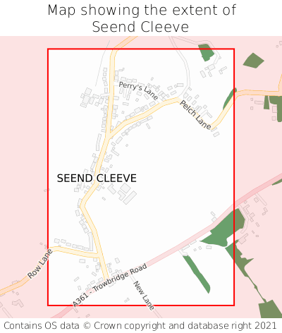 Map showing extent of Seend Cleeve as bounding box