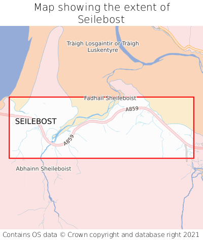Map showing extent of Seilebost as bounding box