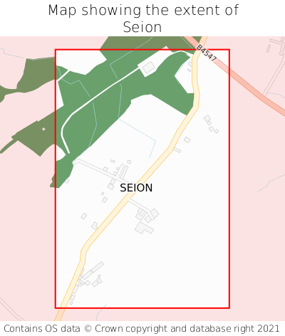 Map showing extent of Seion as bounding box