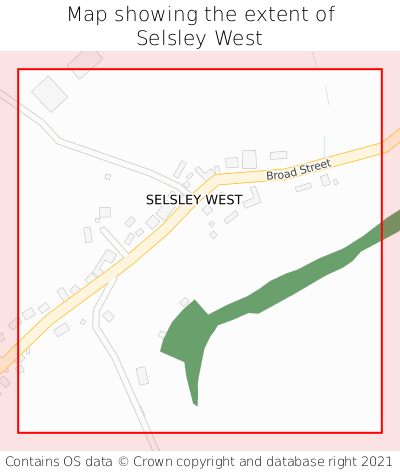 Map showing extent of Selsley West as bounding box