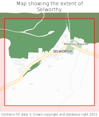 Map showing extent of Selworthy as bounding box