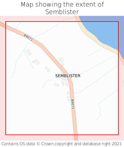 Map showing extent of Semblister as bounding box