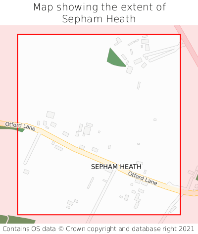 Map showing extent of Sepham Heath as bounding box