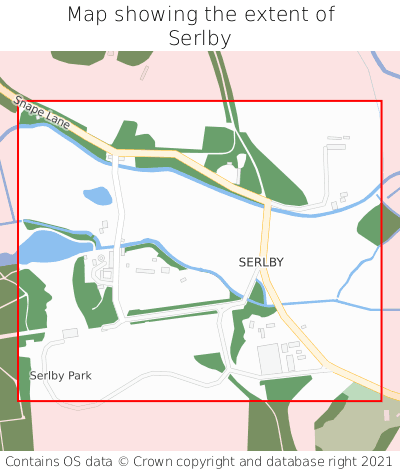 Map showing extent of Serlby as bounding box