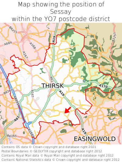 Map showing location of Sessay within YO7