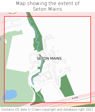Map showing extent of Seton Mains as bounding box