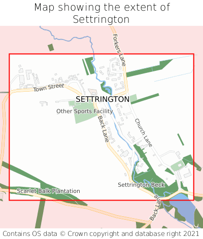 Map showing extent of Settrington as bounding box