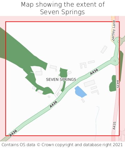Map showing extent of Seven Springs as bounding box