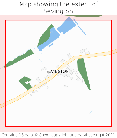 Map showing extent of Sevington as bounding box