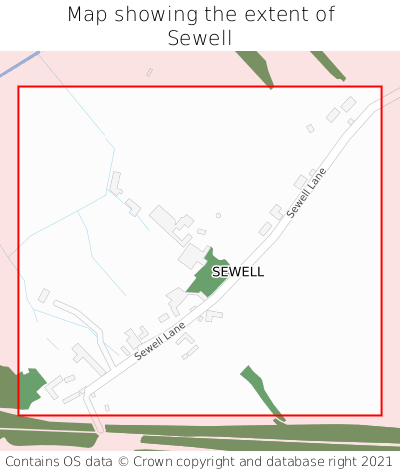 Map showing extent of Sewell as bounding box