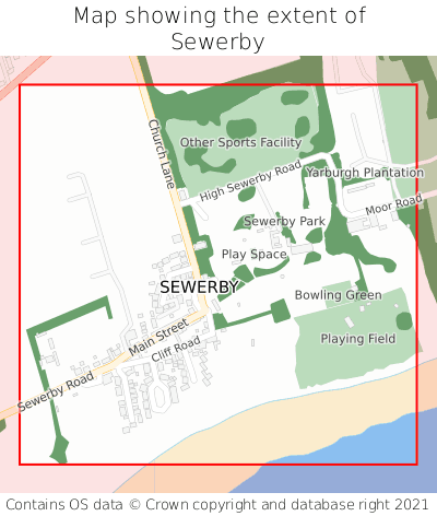 Map showing extent of Sewerby as bounding box