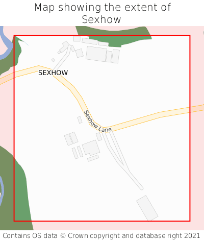 Map showing extent of Sexhow as bounding box