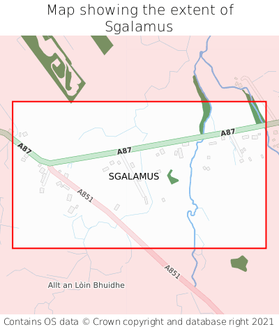 Map showing extent of Sgalamus as bounding box