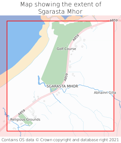 Map showing extent of Sgarasta Mhor as bounding box