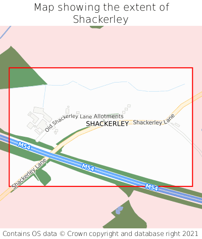 Map showing extent of Shackerley as bounding box