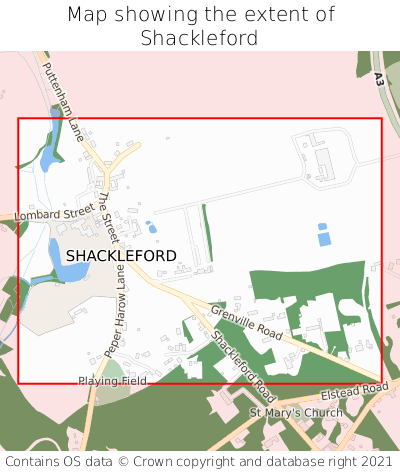 Map showing extent of Shackleford as bounding box