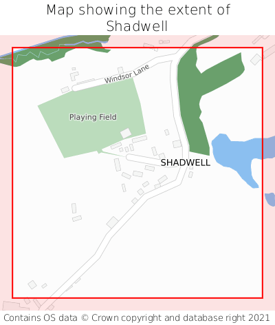Map showing extent of Shadwell as bounding box