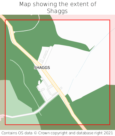 Map showing extent of Shaggs as bounding box