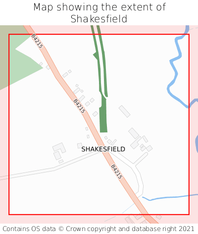 Map showing extent of Shakesfield as bounding box