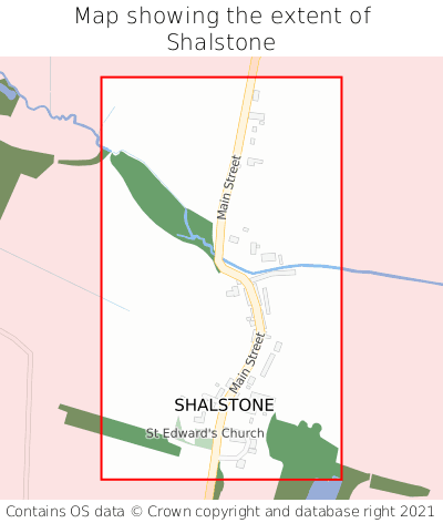 Map showing extent of Shalstone as bounding box