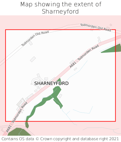 Map showing extent of Sharneyford as bounding box