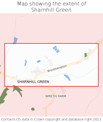 Map showing extent of Sharnhill Green as bounding box