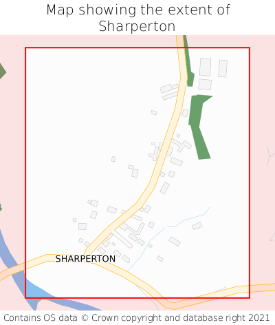 Map showing extent of Sharperton as bounding box