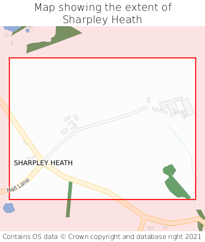 Map showing extent of Sharpley Heath as bounding box