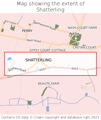 Map showing extent of Shatterling as bounding box