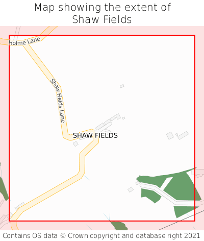 Map showing extent of Shaw Fields as bounding box
