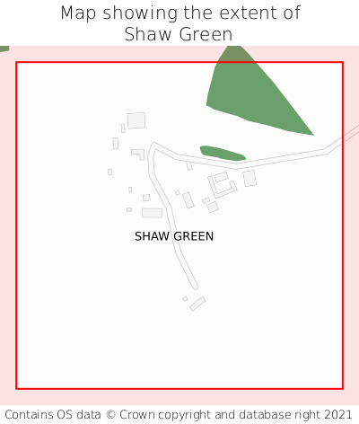 Map showing extent of Shaw Green as bounding box