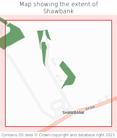 Map showing extent of Shawbank as bounding box