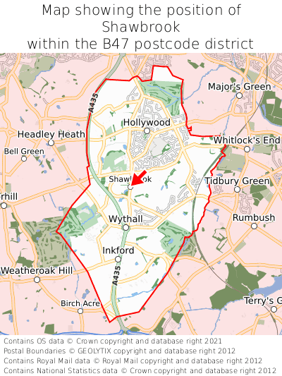 Map showing location of Shawbrook within B47