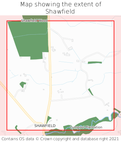 Map showing extent of Shawfield as bounding box