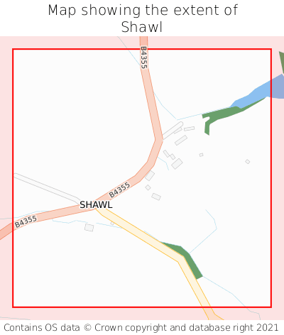 Map showing extent of Shawl as bounding box