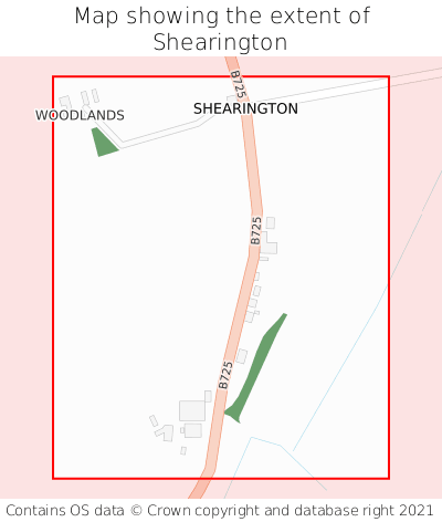 Map showing extent of Shearington as bounding box