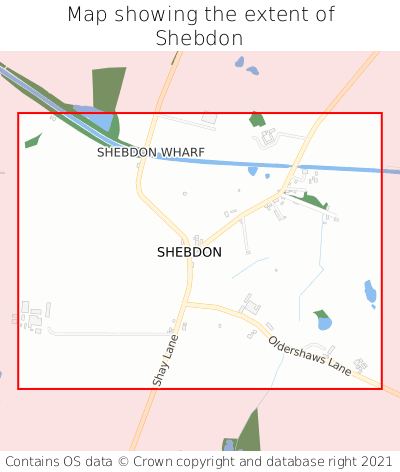 Map showing extent of Shebdon as bounding box