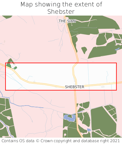 Map showing extent of Shebster as bounding box