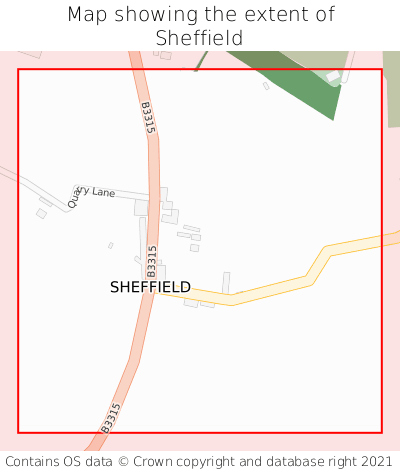 Map showing extent of Sheffield as bounding box