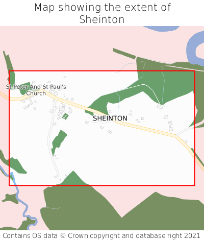 Map showing extent of Sheinton as bounding box